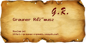 Grauner Rémusz névjegykártya